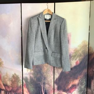 Tweed blazer with skirt.